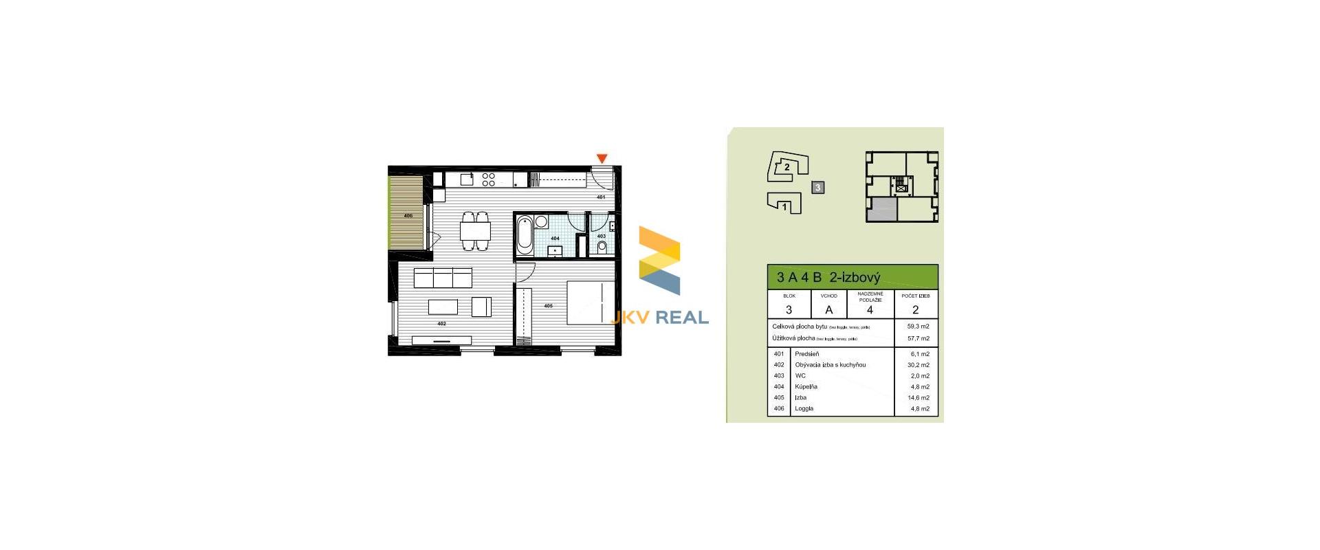 Predaj NADŠTANDARTNÝ 2izbový byt Nová Terasa