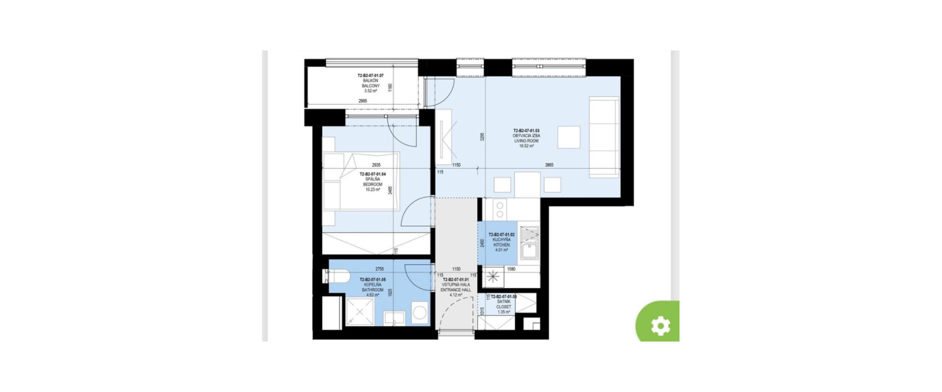 Na predaj 2 izbový byt v Slnečniciach na Labutej ulici