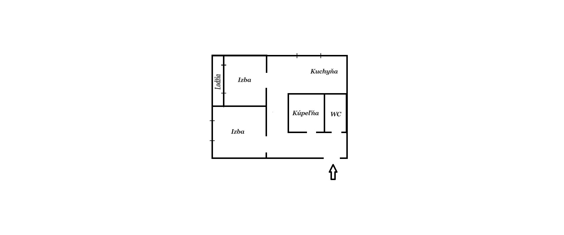 REZERVOVANÉ, 2 izbový byt, M.Slovenskej