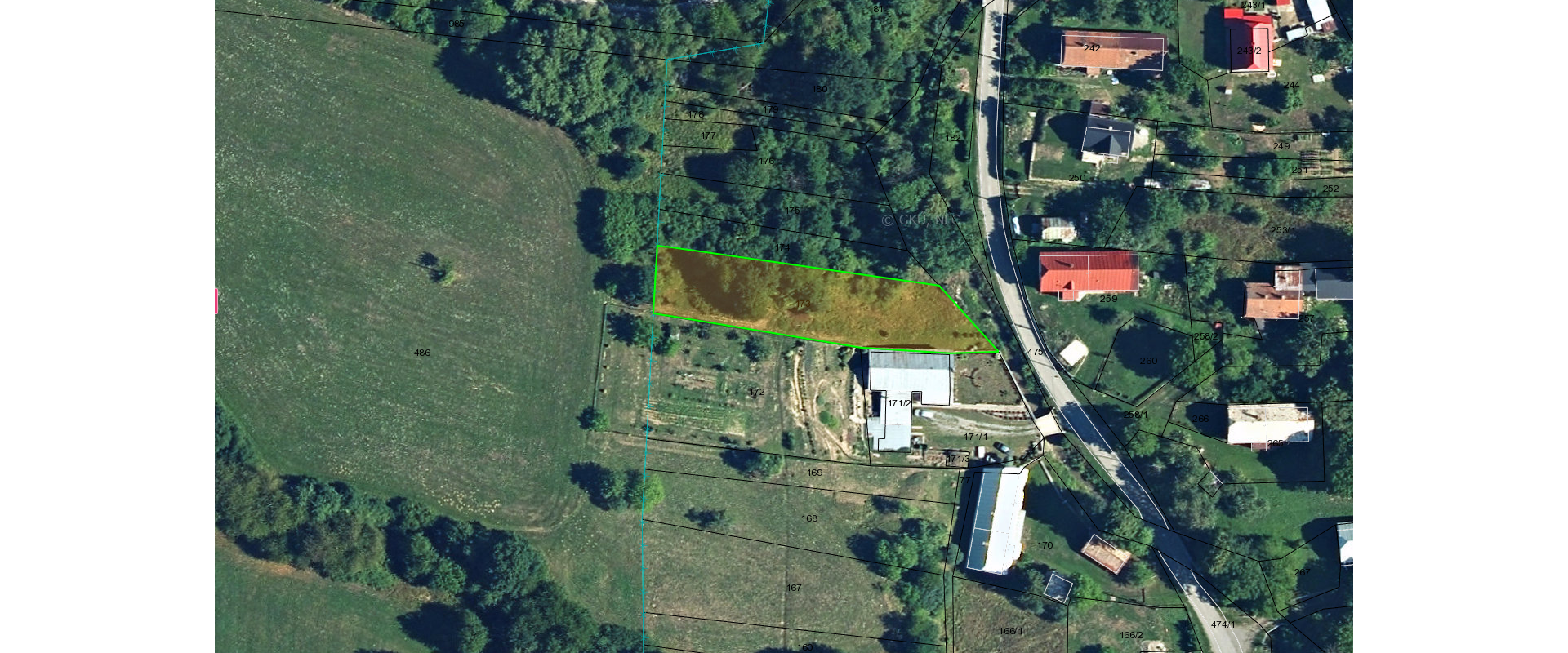 Na predaj stavebný pozemok - 1253 m² v obci Kečkovce - okres Svidník