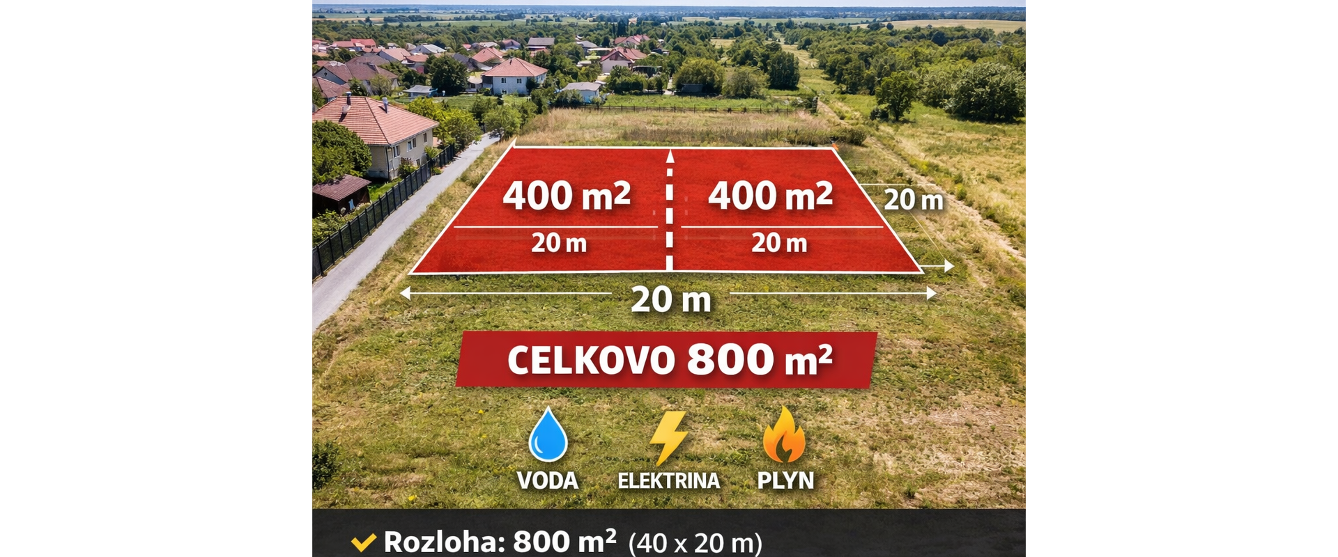 SP v obci Cabaj Čápor 800m2 iba za 90.000€ Možnosť rozdeliť