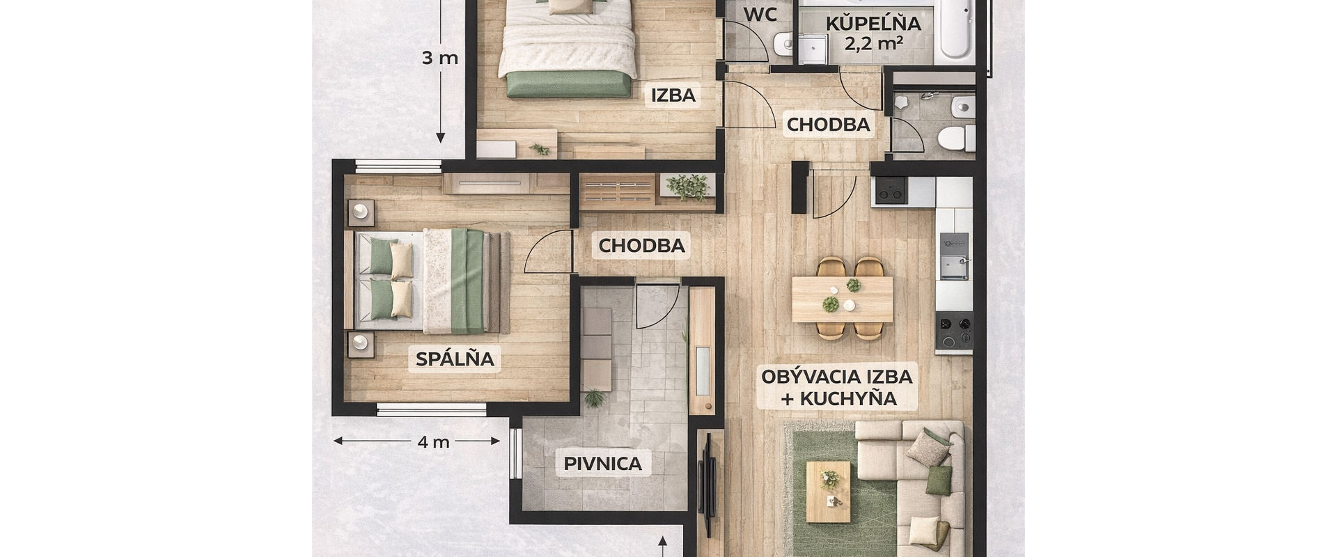PREDANÝ!!3-izbový byt, Nitra -Klokočina, Čajkovského ulica,veľký 78m2