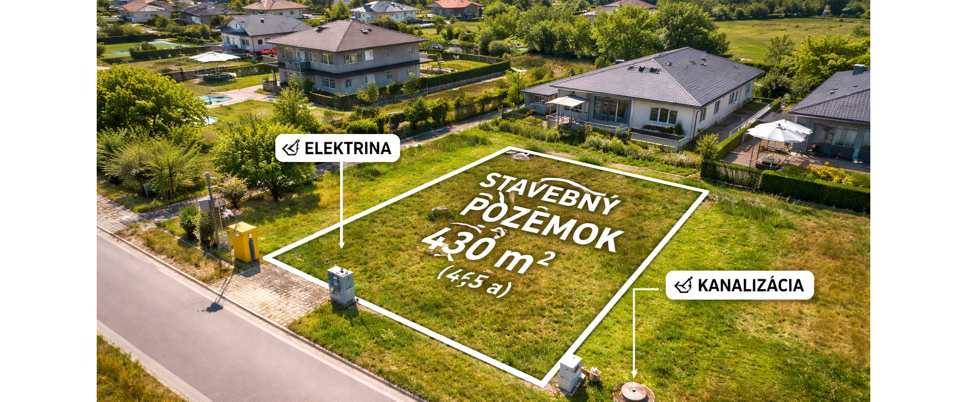 Stavebný pozemok Močenok na predaj 4,3a,55tis.€,všetky siete