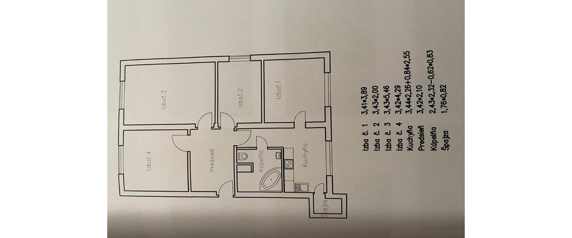 Rodinný 4 izbový byt