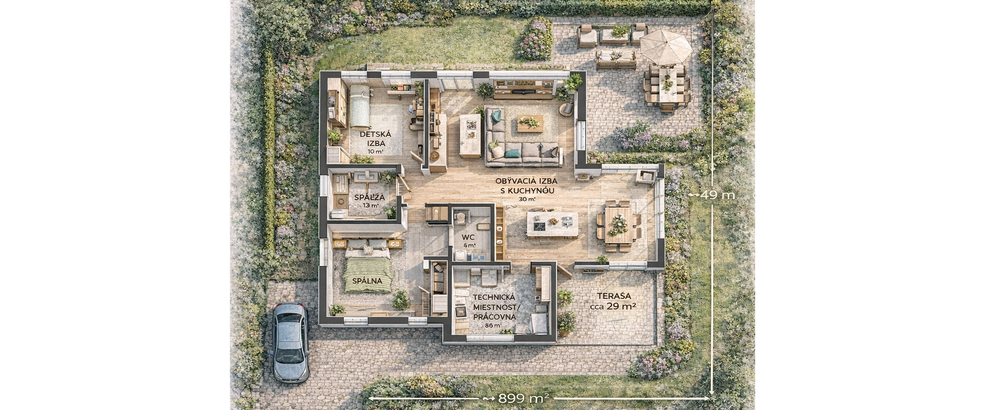 Moderná novostavba Nové Sady kúsok od Nitry úplne ticho