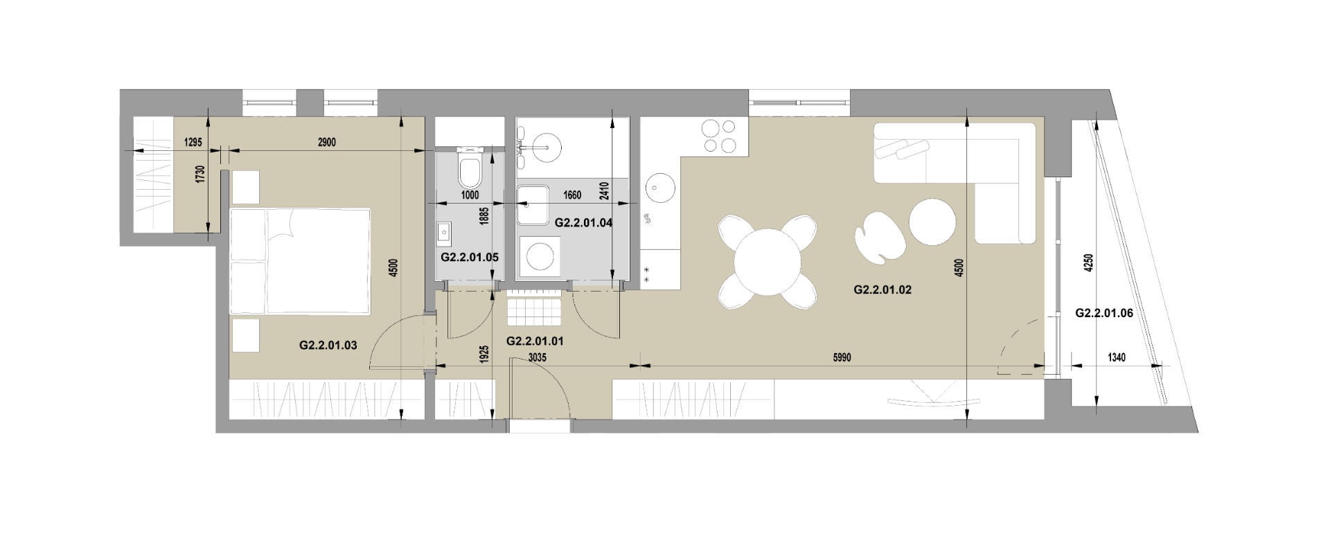 Prenájom kompletne zariadeného 2-izbového bytu - Prúdy, Trnava