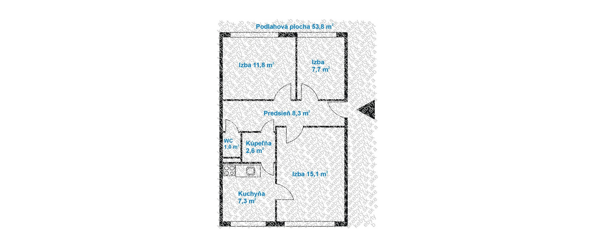 3 izbový byt, 55m2, ul. Trieda SNP, Košice-Terasa