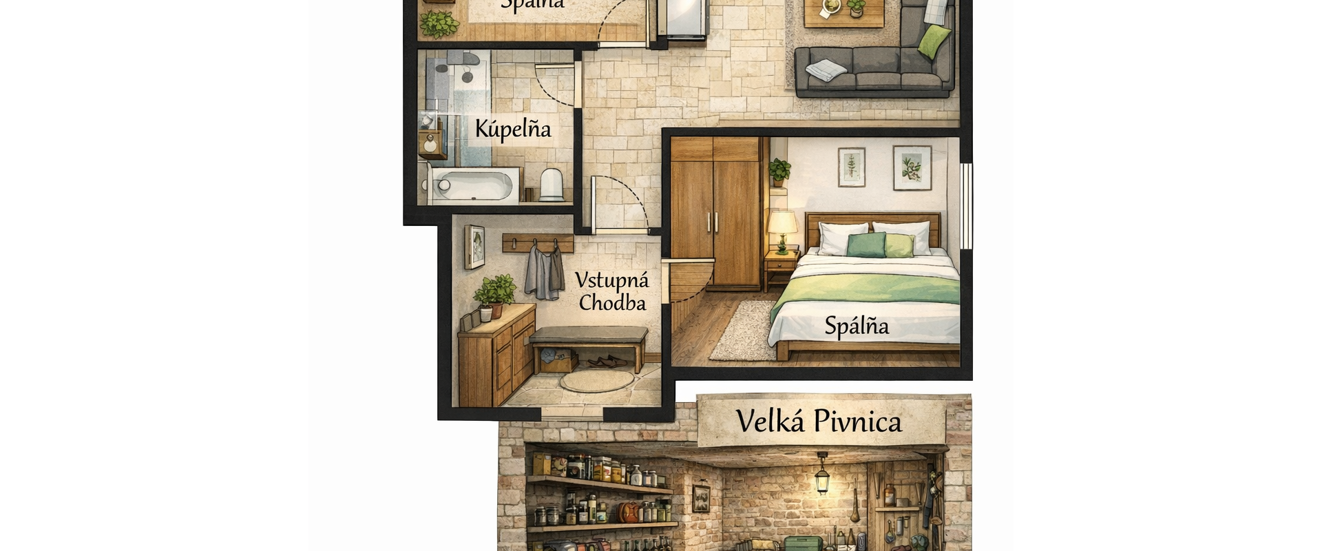 2-izbový byt predaj Nitra, Mostná, nádvorie, top lokalita