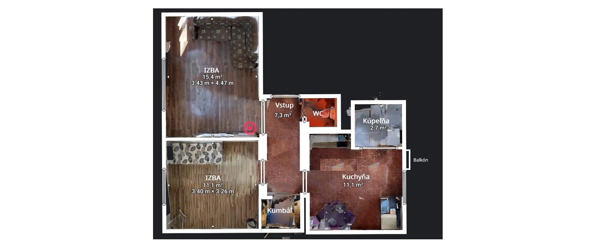 Útulný 2-izb. byt v centre Levíc s francúzskym balkónom