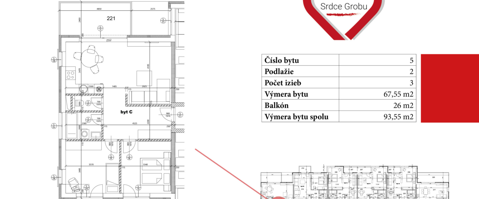 TOP CENA!! Nový 3-izbový byt s dvomi terasami spolu až 94 m²