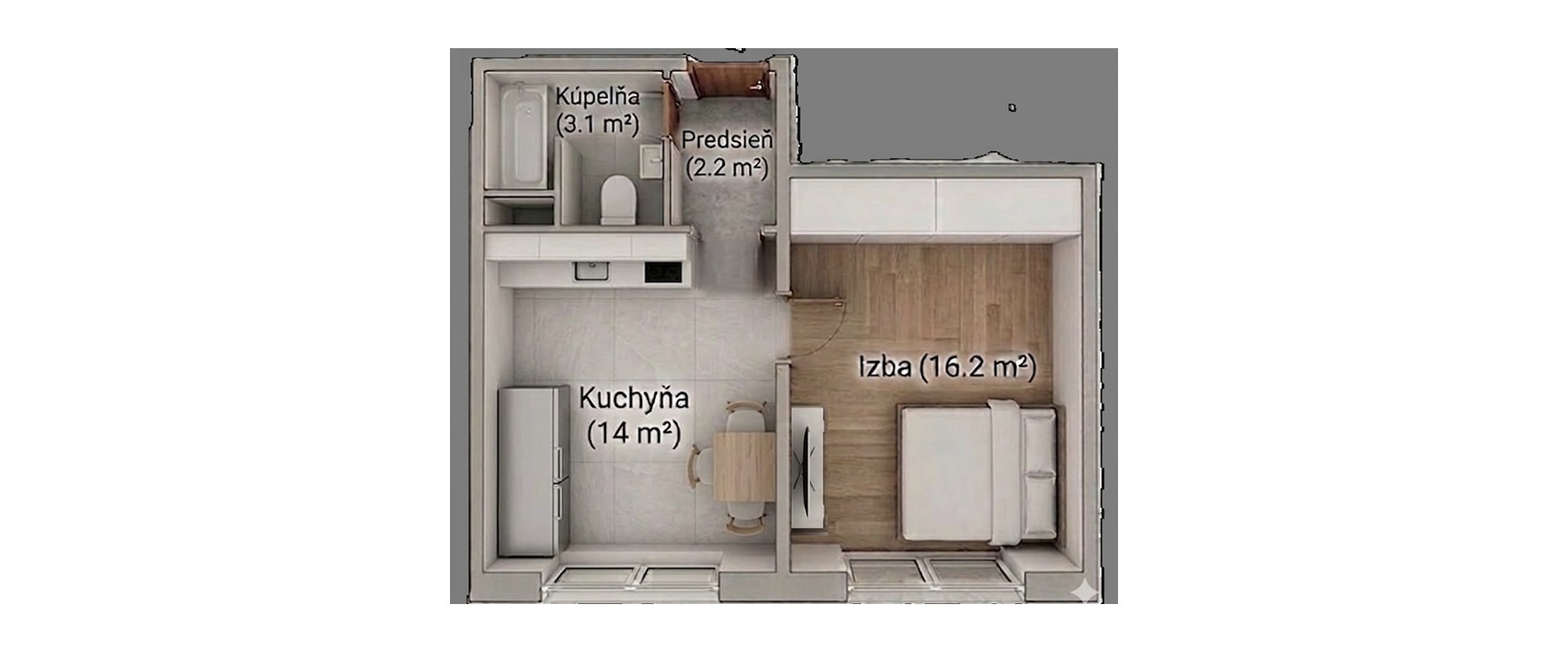 Prenájom 1,5-izbový v centre Ružinova