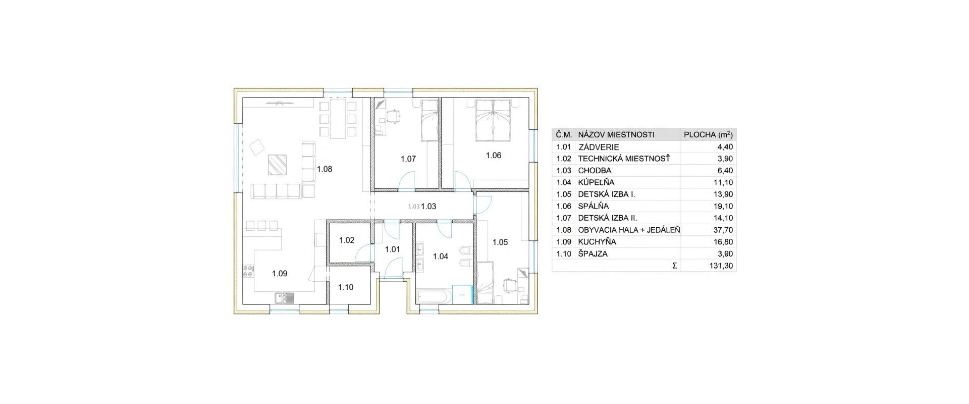Predám novostavbu - 4 izbový bungalov - Okružná