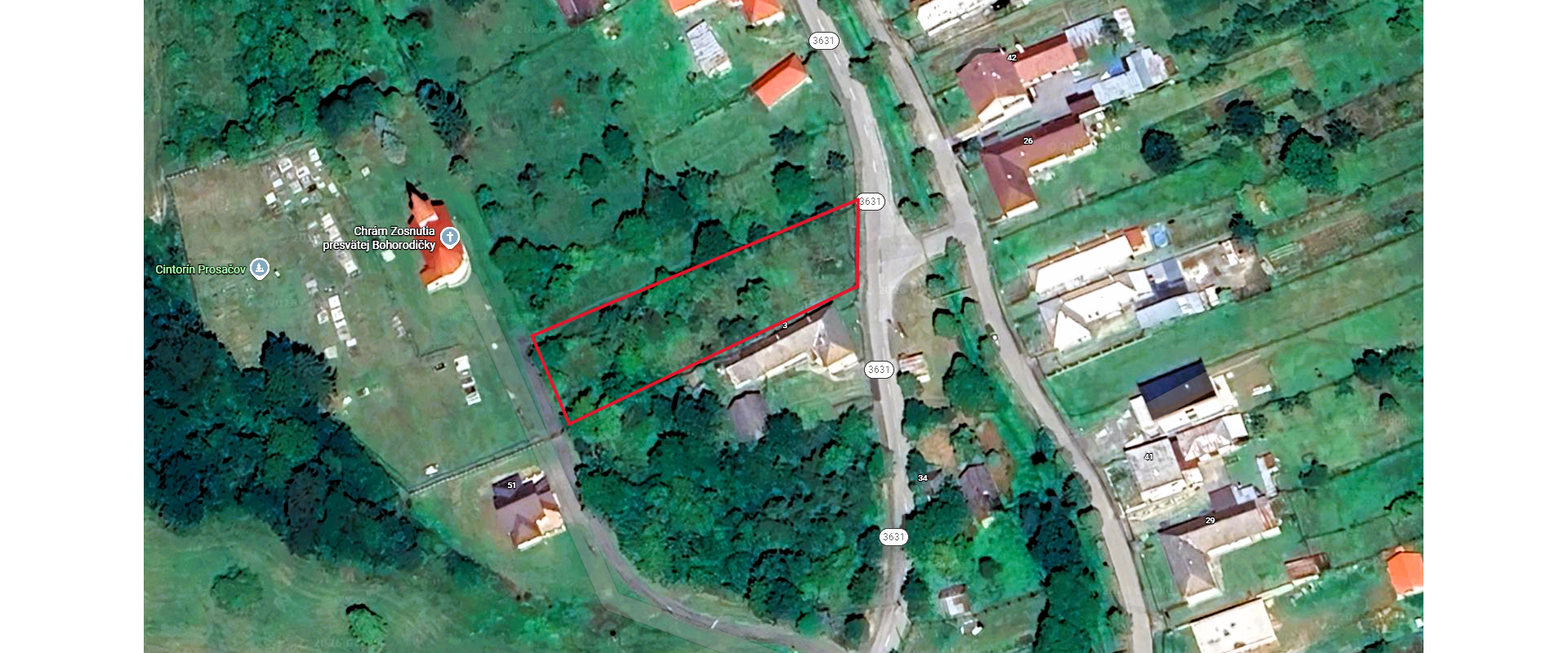 Na predaj stavebný pozemok o rozlohe 1457 m²  v obci Prosačov.