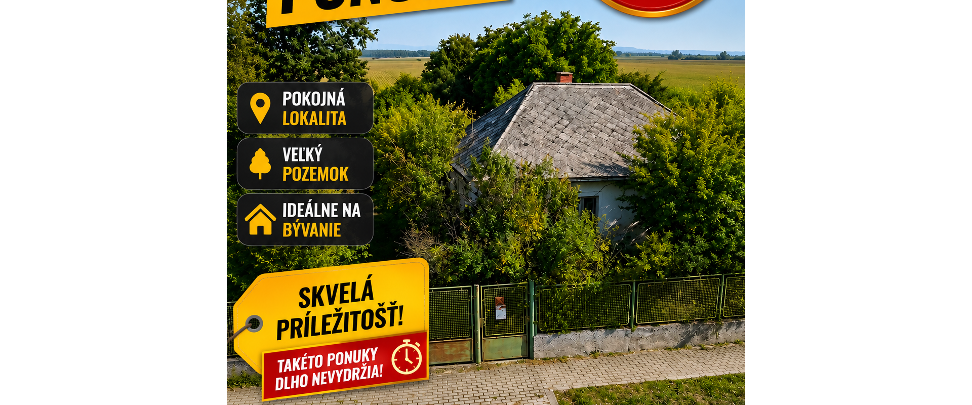 NA PREDAJ POZEMOK SO STARŠÍM RODINNÝM DOMOM