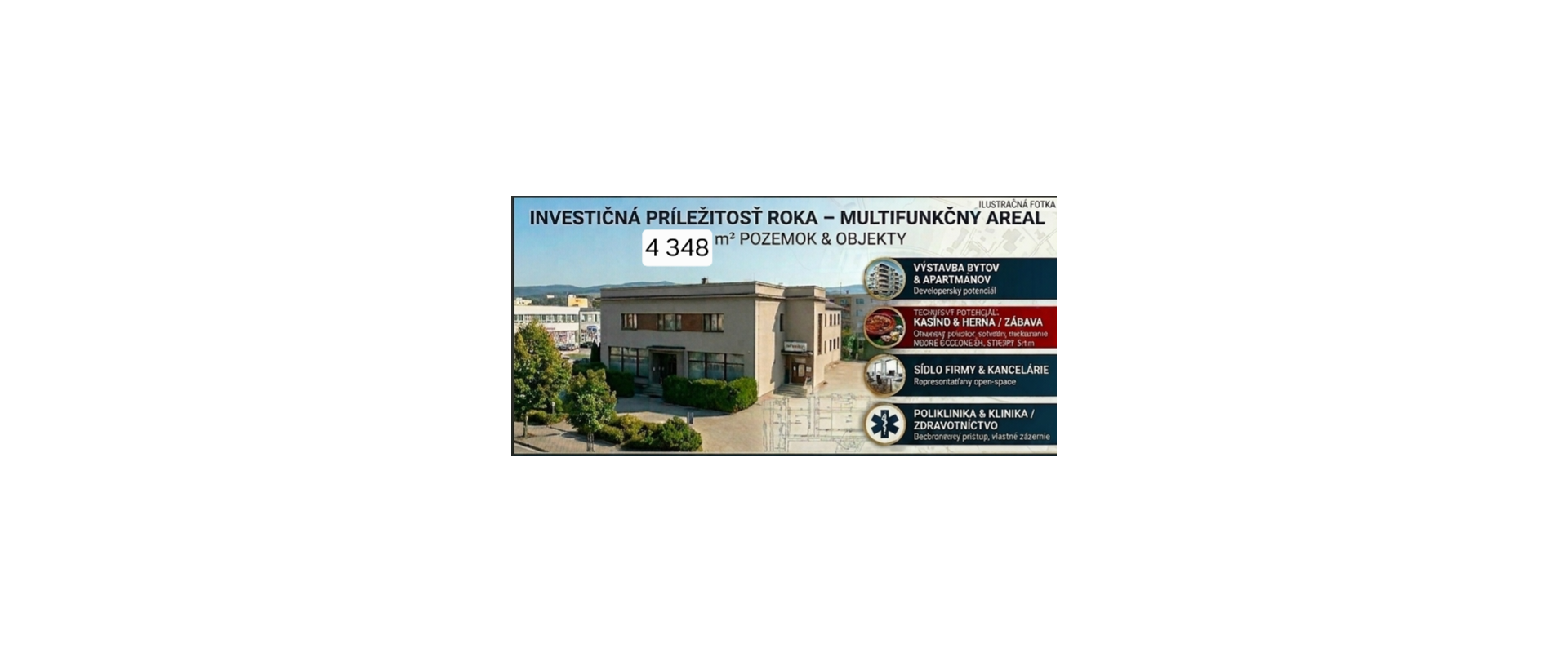 Multifunkčný komerčný areál 4 348 m² v Bardejove