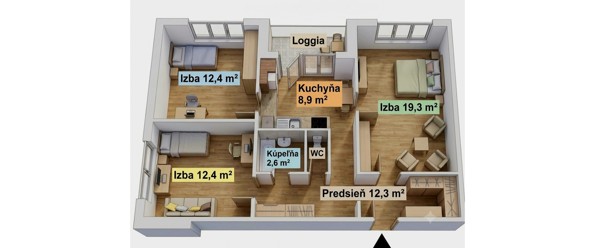 PREDAJ PRIESTRANNÝ 3-IZB.BYT S LOGGIOU NA ZAČIATKU PETRŽALKY
