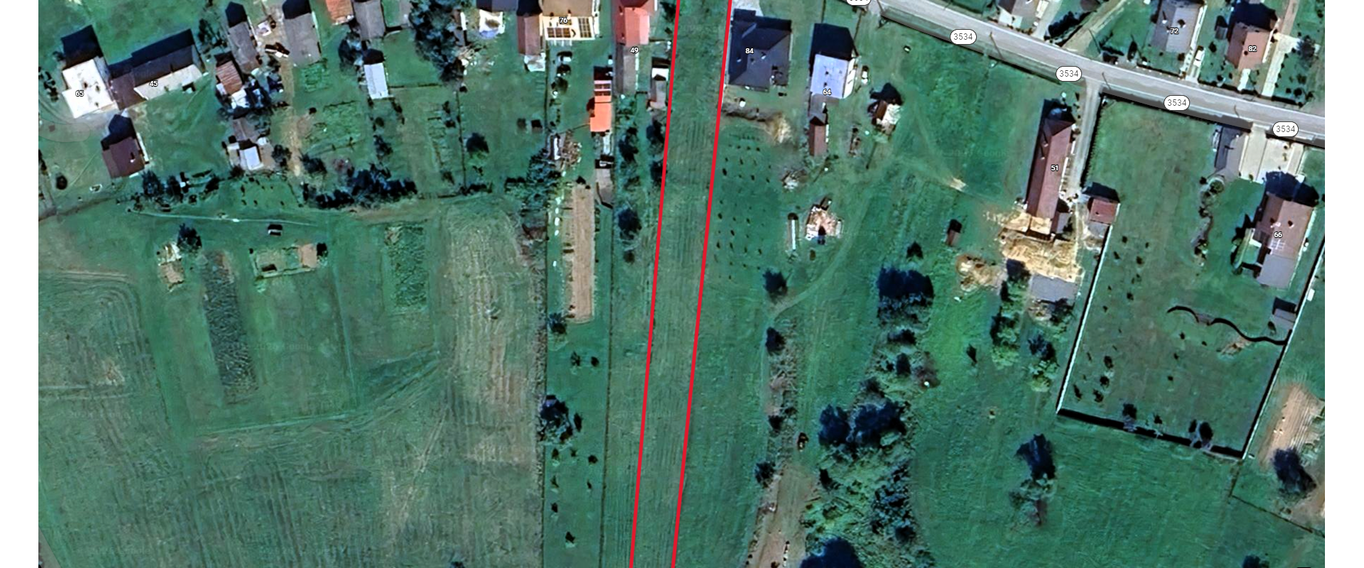 Pozemok o rozlohe 2 300 m² v obci Vaľkovce.