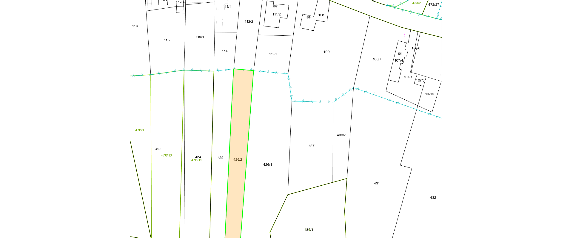 Pozemok o rozlohe 2 300 m² v obci Vaľkovce.