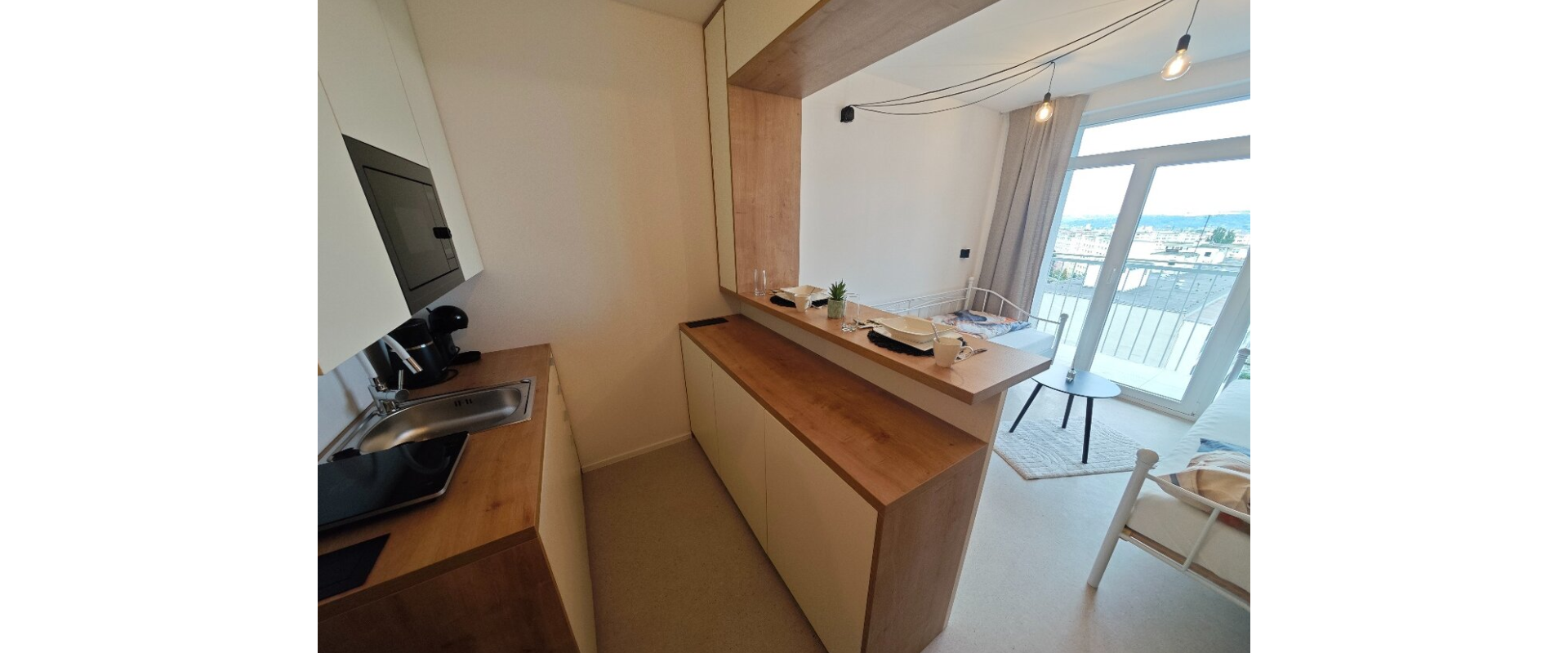 Garsónka s balkónom na prenájom–Kysucká ul., Košice – Terasa