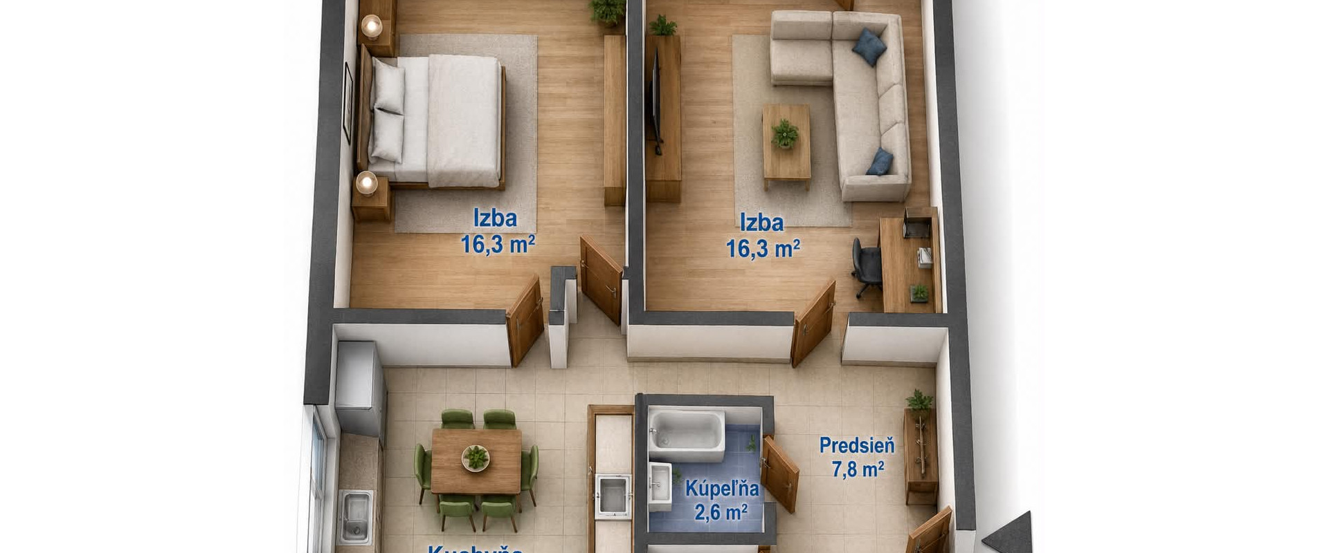 2 Izbový byt, 58m2, lodžia, Košice-Furča