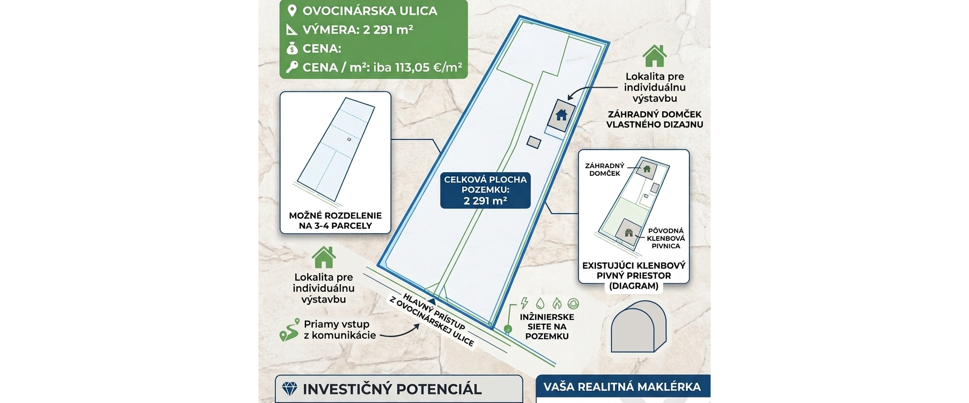 INVESTIČNÁ PRÍLEŽITOSŤ|STAVEBNÝ POZEMOK V NITRA,KYNEK|113€/m