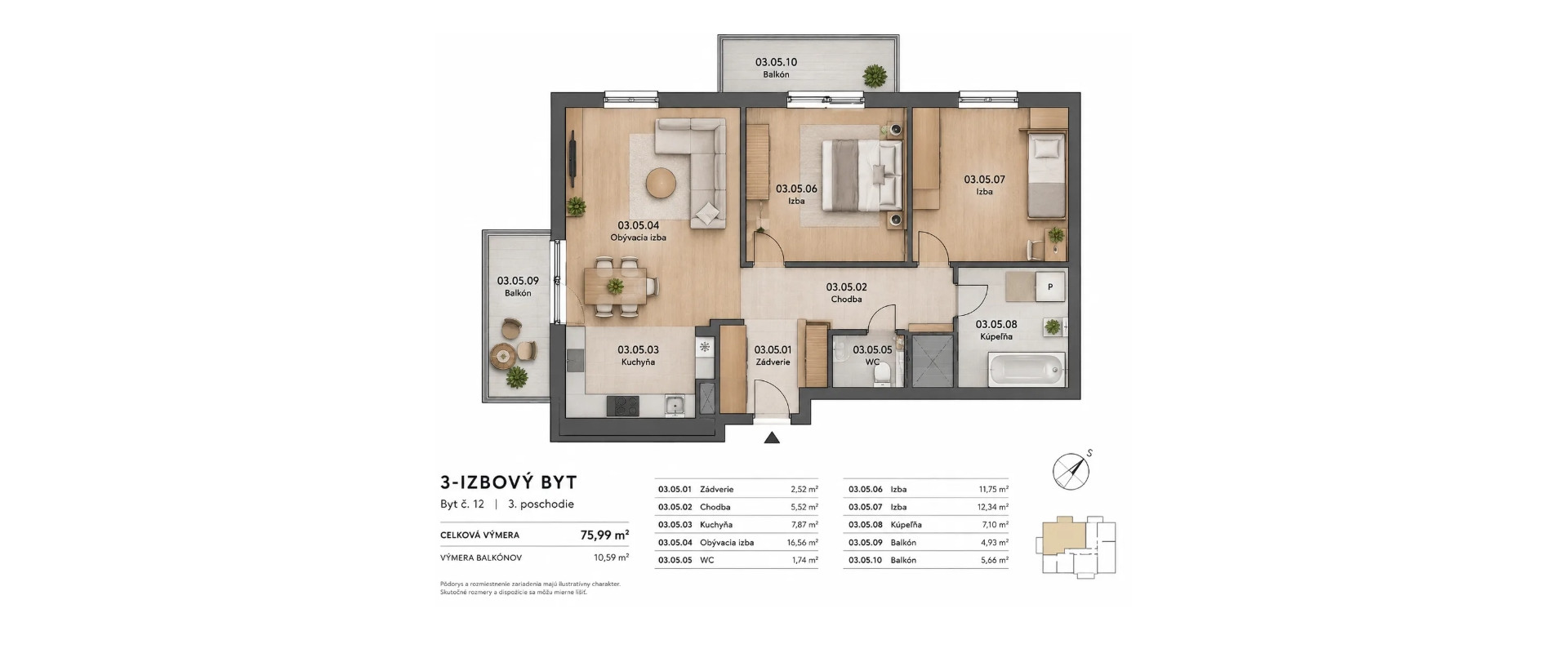 Moderný zariadený 3-izbový byt v projekte NUEVO – Stupava