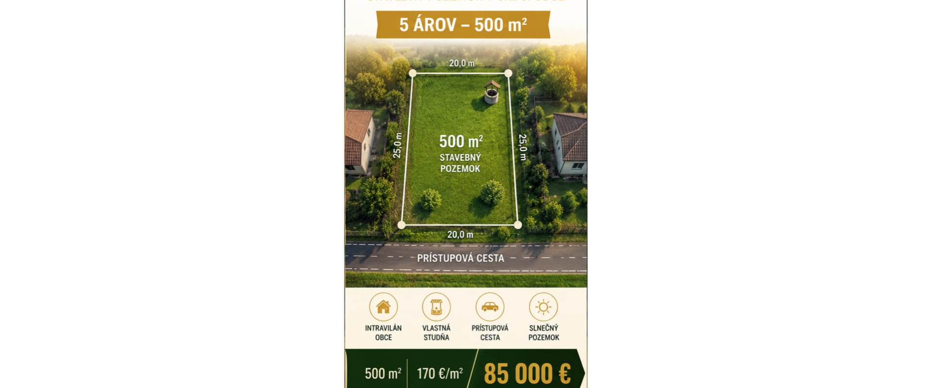 🏡 STAVEBNÝ POZEMOK 500 m² | NITRIANSKE HRNČIAROVCE | SRDCE