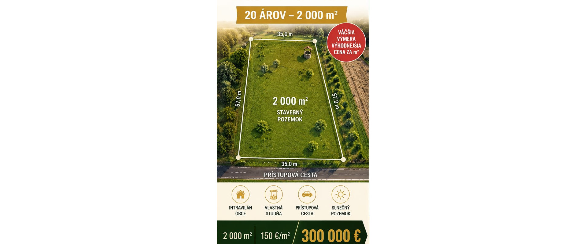 🔥EXKLUZÍVNY STAVEBNÝ POZEMOK 2000 m²|NITRIANSKE HRNČIAROVCE