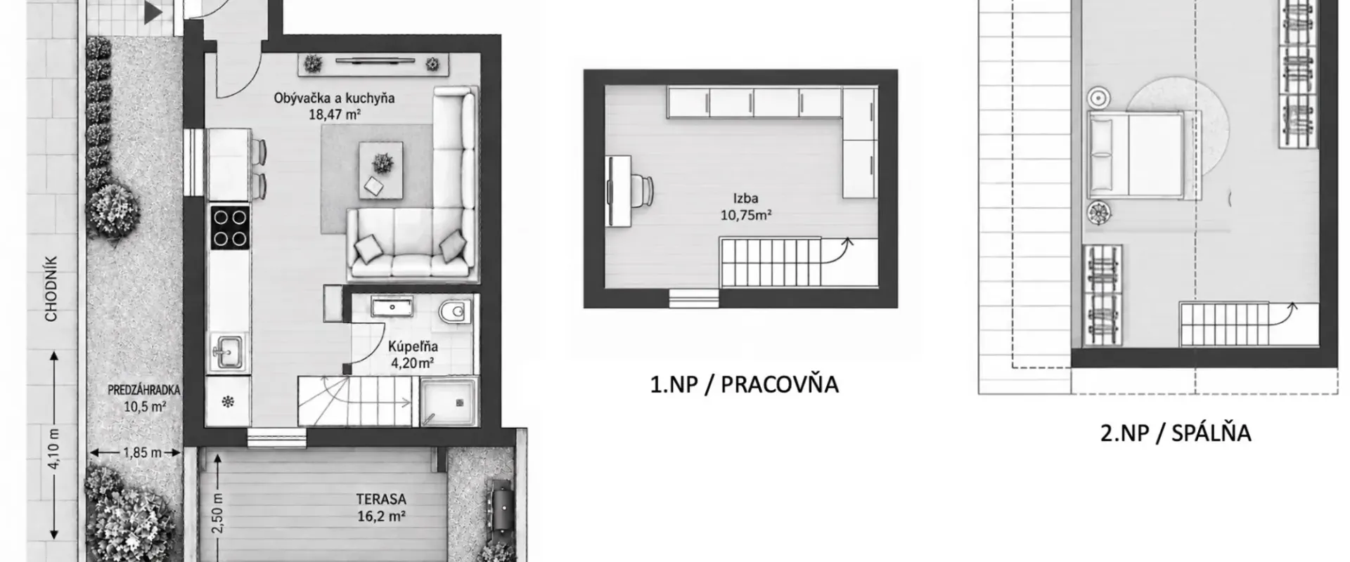 BÝVANIE S ATMOSFÉROU RODINNÉHO DOMU – 3-IZBOVÝ MEZONET RUŽINOV