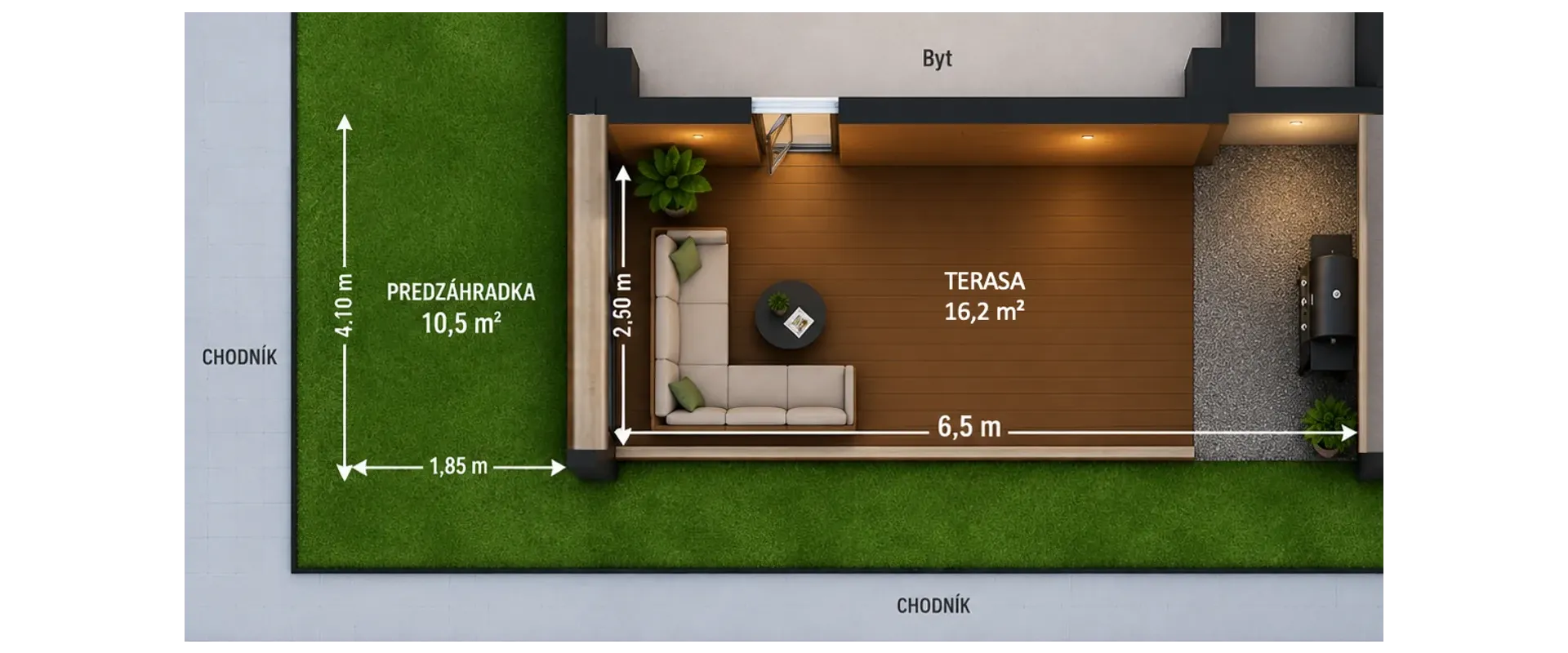 BÝVANIE S ATMOSFÉROU RODINNÉHO DOMU – 3-IZBOVÝ MEZONET RUŽINOV