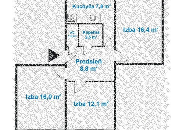 3 izbový byt, 65m2, Humenská, Košice-Terasa