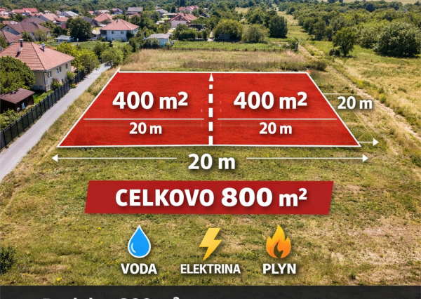 SP v obci Cabaj Čápor 800m2 iba za 90.000€ Možnosť rozdeliť