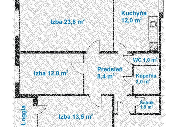 3 izbový byt, 78m2, ul. Belehradská, Košice-Ťahanovce