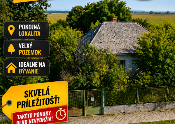 NA PREDAJ POZEMOK SO STARŠÍM RODINNÝM DOMOM