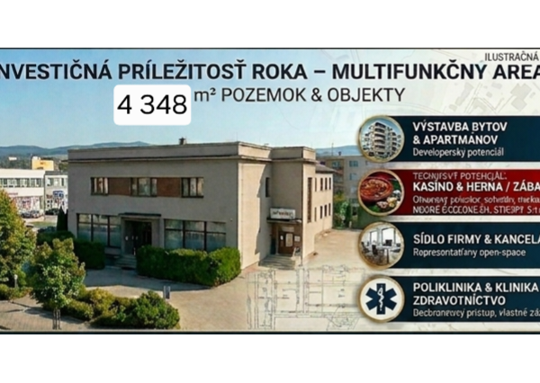 Multifunkčný komerčný areál 4 348 m² v Bardejove
