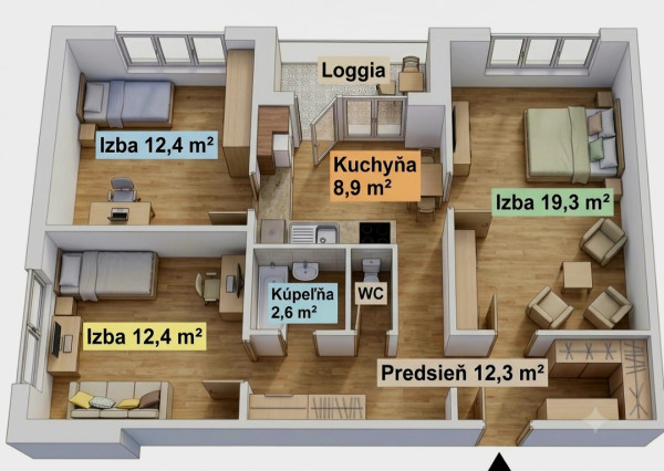 PREDAJ PRIESTRANNÝ 3-IZB.BYT S LOGGIOU NA ZAČIATKU PETRŽALKY