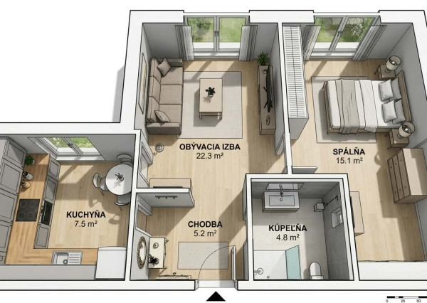 Kompletne zrekonštruovaný 2-izbový byt – Bratislava