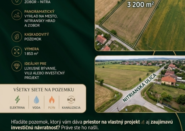 3200 m² POZEMOK|ČECHYNCE PRI NITRE | INVESTIČNÁ PRÍLEŽITOSŤ